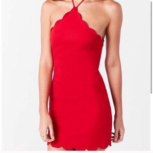 Kimchi Blue Red Scallop Dress - Size Small